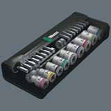WERA Steckschlüsselsatz Zyklop Metal 29-tlg. 3/8 Zoll SW 8-19 mm mit 76-Zahn-Knarre