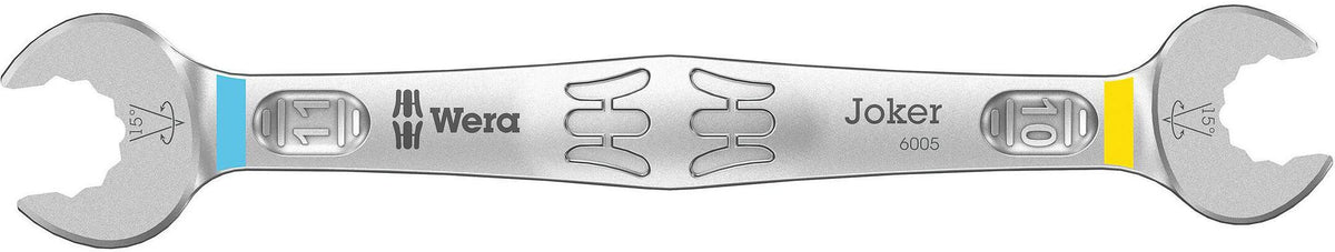 WERA Doppelmaulschlüssel Joker 6005 6x7 mm, Länge 112 mm, Maulstellung 7,5° – für engste Bauräume