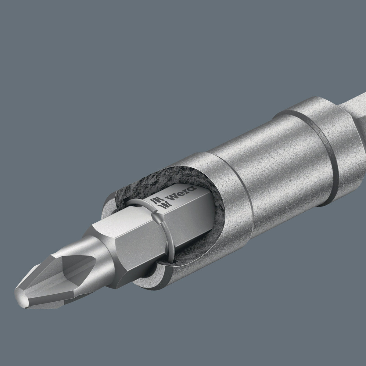 WERA Bithalter 899/4/1 1/4 Zoll mit Magnet und Sprengring, 152 mm