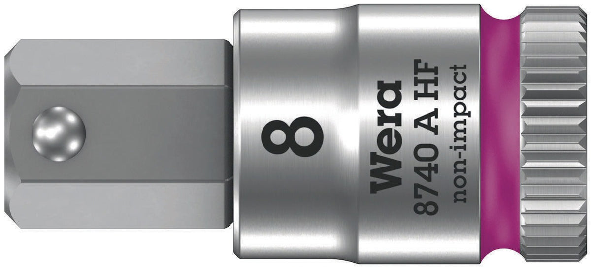 WERA Steckschlüsseleinsatz 8740 A HF 1/4 Zoll SW 5/16 Zoll mit Haltefunktion und Farbleitsystem