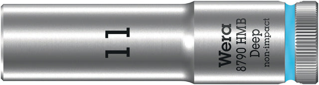 WERA Steckschlüsseleinsatz 8790 HMB Deep 3/8 Zoll 11 mm – Take it easy Farbkennzeichnung, Chrom-Vanadium