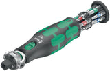 WERA Schwenk- und Umschaltknarre 8009 Zyklop Pocket Set 1 – 3/8″ + 1/4″ mit 72 Zähnen und Bit-Magazin