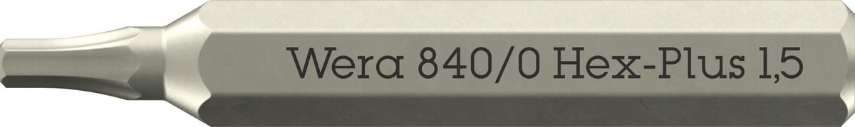 WERA Bit 840/0 Micro 0,9 mm – Hex-Plus Innensechskant-Bit, 30 mm Länge, 10er-Pack