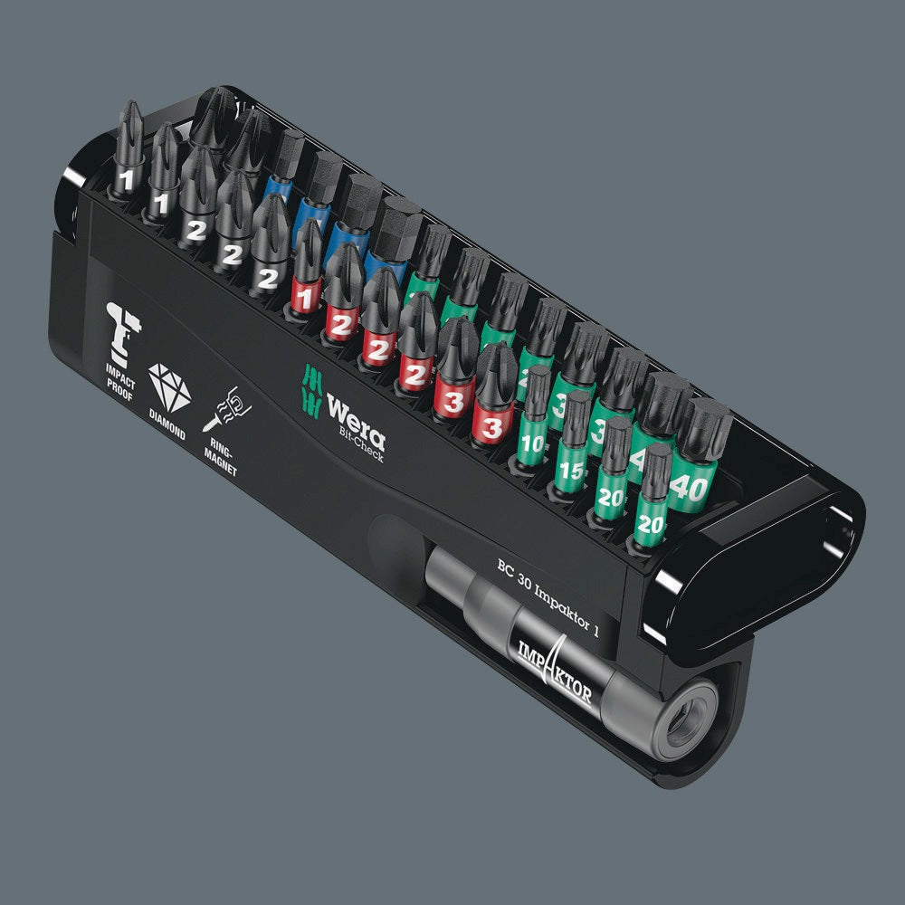 WERA Bit-Check 6 Impaktor 1 Bitsortiment 6-teilig PH/PZD/T für Impakt-Schrauber