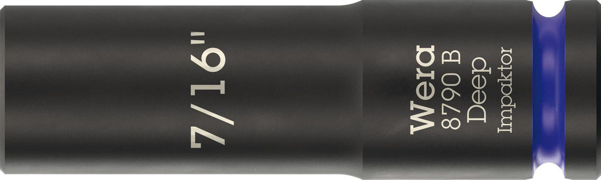 WERA Steckschlüsseleinsatz 8790 B Impaktor Deep 3/8 Zoll, 1 Zoll, 63 mm – Schlagschrauberfest