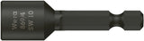 WERA Steckschlüsseleinsatz 869/4 SW 13 mm, Länge 65 mm, unmagnetisch, 1/4" Sechskantantrieb