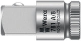 WERA Vergrößerungsstück 781 A – 1/4" auf 3/8" Antrieb, 25,2 mm, CV-Stahl, matt verchromt