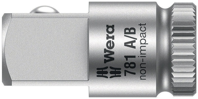 WERA Vergrößerungsstück 781 A – 1/4" auf 3/8" Antrieb, 25,2 mm, CV-Stahl, matt verchromt
