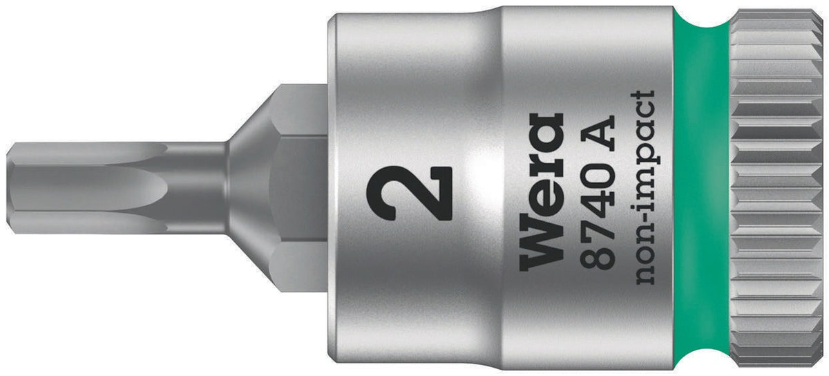 WERA Schraubendrehereinsatz 8740 A 1/4 Zoll Innensechskant SW 2,0 mm, Länge 28 mm, Zyklop Bitnuss