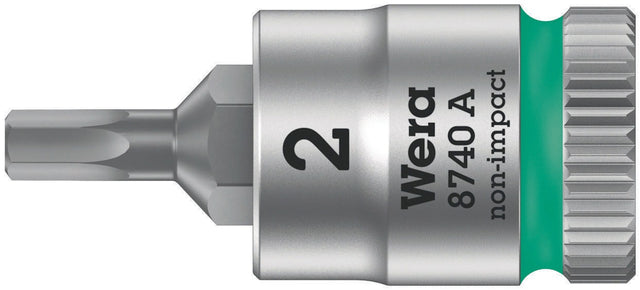 WERA Schraubendrehereinsatz 8740 A 1/4 Zoll Innensechskant SW 2,0 mm, Länge 28 mm, Zyklop Bitnuss