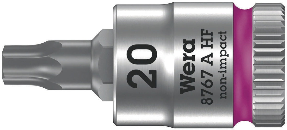 WERA Steckschlüsseleinsatz 8767 A HF TORX® 1/4 Zoll T10, 28 mm, mit Haltefunktion