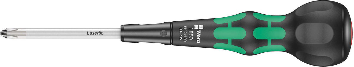 WERA Schraubendreher 1850 PH PH 1 Kreuzschlitz mit Lasertip und Kraftform Ball-Grip