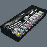 WERA Steckschlüsselsatz Zyklop Metal 28-tlg. 1/2 Zoll SW 10-19 mm mit 76 Zähnen