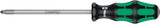 WERA Schraubendreher 355 PZ PZD 0 mit 2K-Kraftform-Griff und Rundklinge, 60 mm
