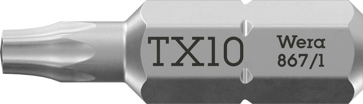 Wera Bit 867/1 Z TX6 TORX® 25 mm 1/4"-Sechskant CV-Molybdän zähhart 10 Stück