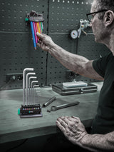 WERA Winkelschraubendrehersatz 950/9 Hex-Plus Multicolour 3, 10-teilig metrisch mit Rack und Magnetisierer