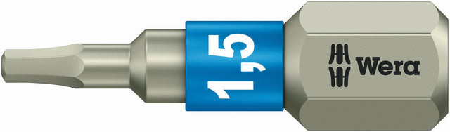 WERA Bit 3840/1 TS 1/4 Zoll 1,5 mm Innensechskant Torsion Hex-Plus Edelstahl 25 mm