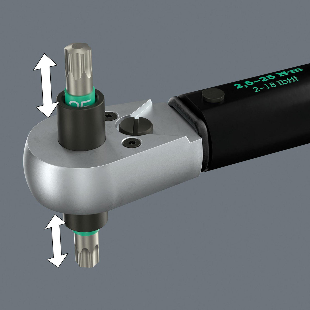 WERA Drehmomentschlüssel Click-Torque Lock A 5 R/L 1/4 Zoll 2,5-25 Nm mit Lock-Funktion