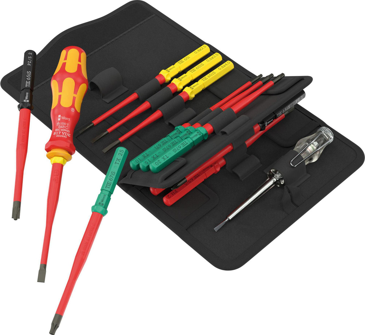 WERA Schraubendrehersatz KK VDE 16 extra slim 1 Tool Finder 16-teilig mit Wechselklingen