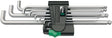Wera Winkelschlüsselsatz 950 PKLS/9 SM SB – 9-teilig, extra kurzer Schenkel, Hex-Plus, Kugelkopf