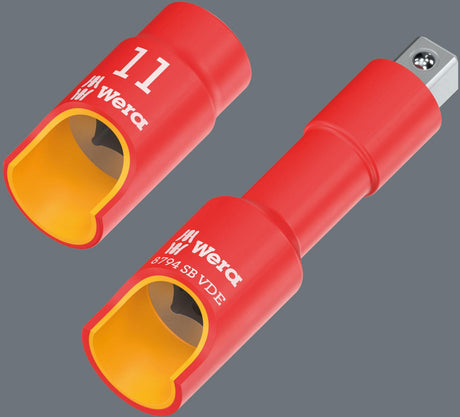 WERA Steckschlüsselsatz 8100 SB VDE 1 Zyklop 17-tlg. 3/8 Zoll SW 6-19 mm, 80 Zähne, VDE-isoliert bis 1000 V
