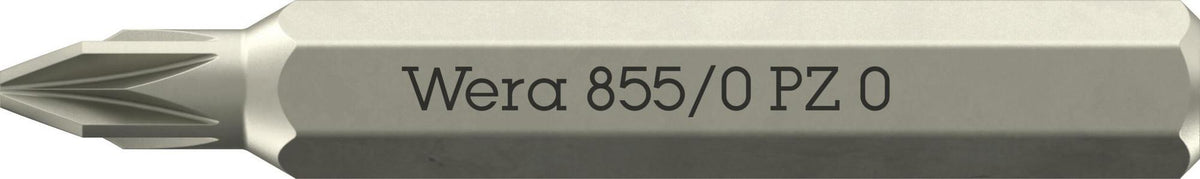 WERA Bit 855/0 Micro PZ 0, 30 mm, Pozidriv, 4 mm Sechskant
