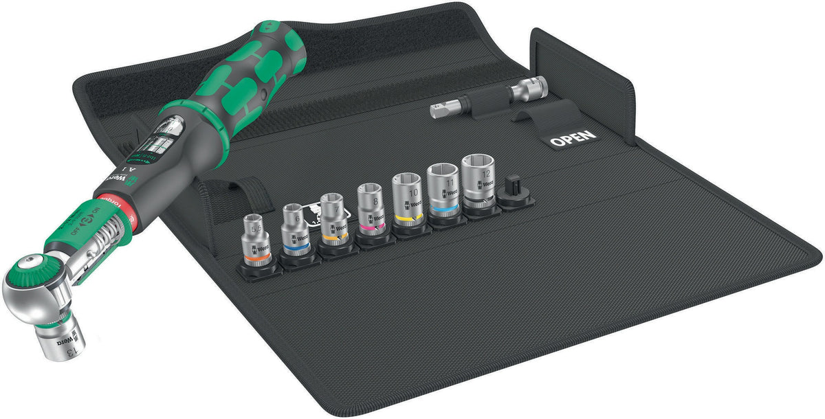 WERA Drehmomentschlüsselset Safe-Torque 10-tlg. 2-12 Nm 1/4 Zoll mit Überrutschmechanismus