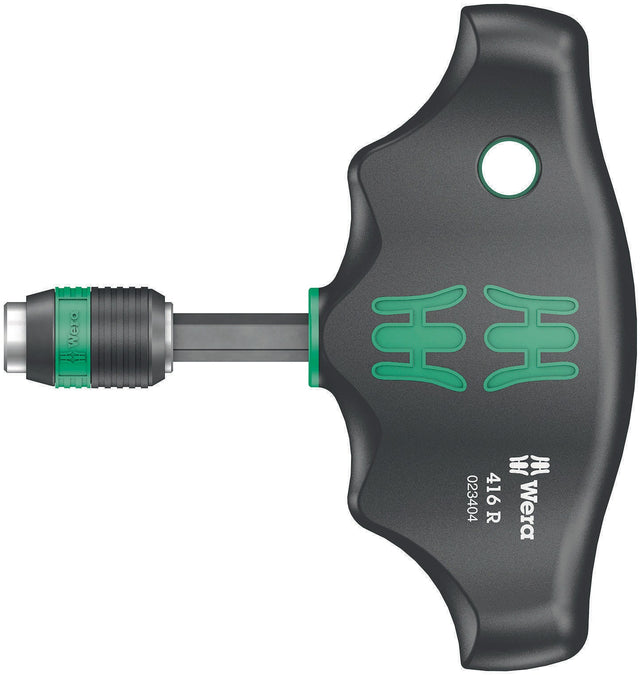 WERA Quergriff-Bithandhalter 416 R mit Rapidaptor Schnellwechselfutter 1/4 Zoll x 45 mm