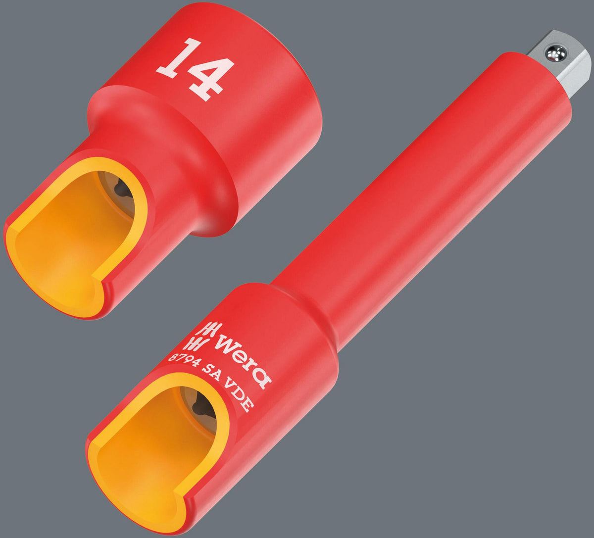 WERA Steckschlüsseleinsatz 8790 A VDE 1/4 Zoll SW 10 mm Länge 41 mm – Isolierter Steckschlüssel für sicheres Arbeiten