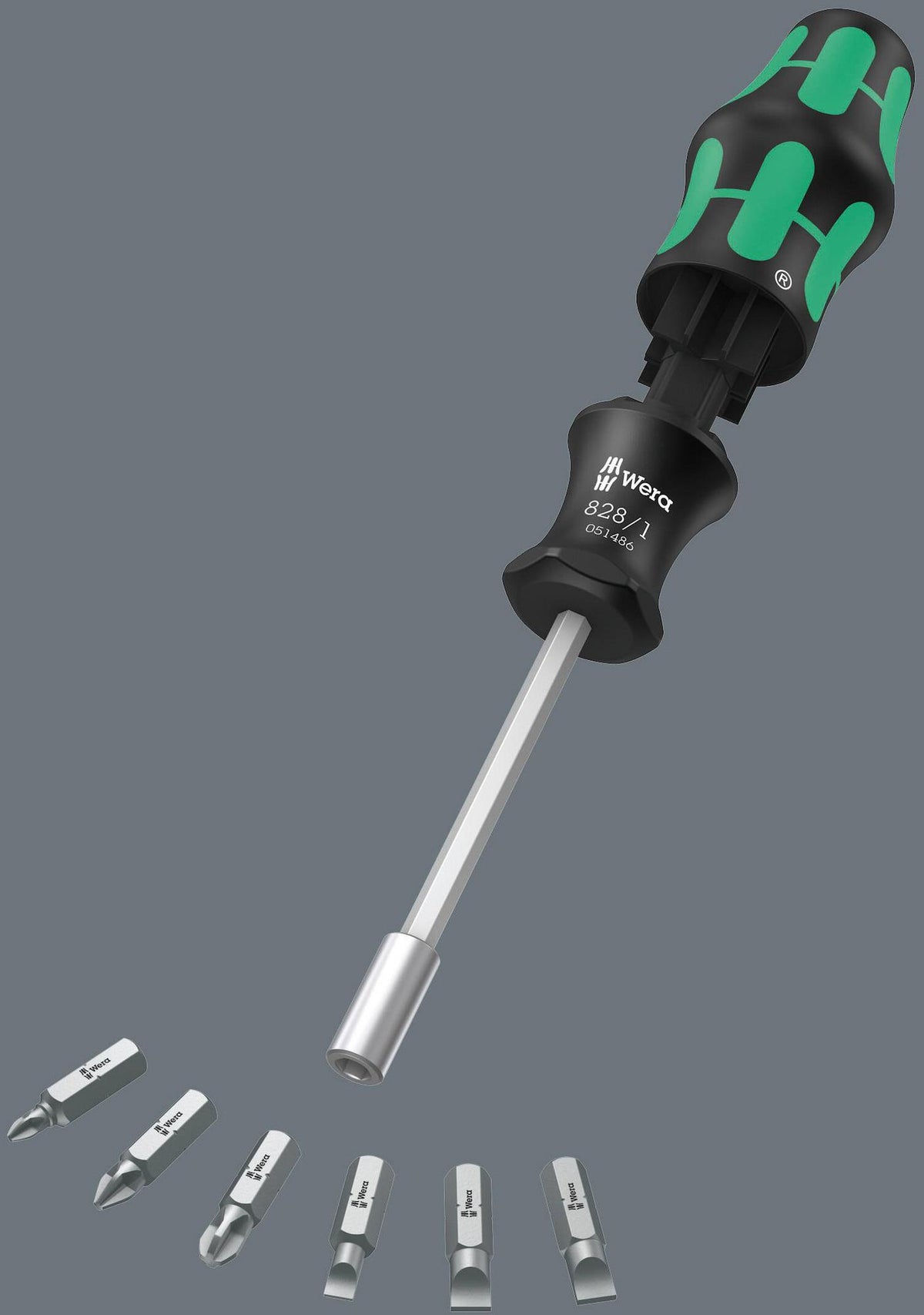 WERA Magazinbithalter KK 27 Set 7-teilig mit Bitmagazin, magnetischer Aufnahme und Kraftform-Griff