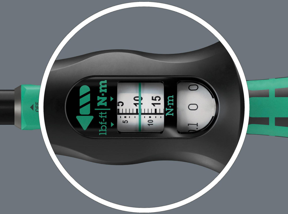 WERA Drehmomentschlüssel Click-Torque Lock A 5 R/L 1/4 Zoll 2,5-25 Nm mit Lock-Funktion