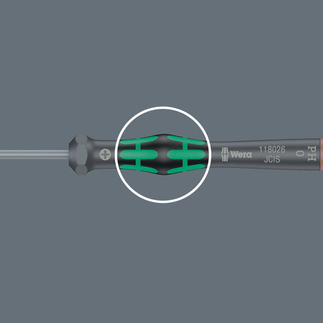 WERA Elektronik-Feinmechanik-Schraubendreher 2050 PH 1, Klingenlänge 80 mm, Kraftform-Micro-Griff