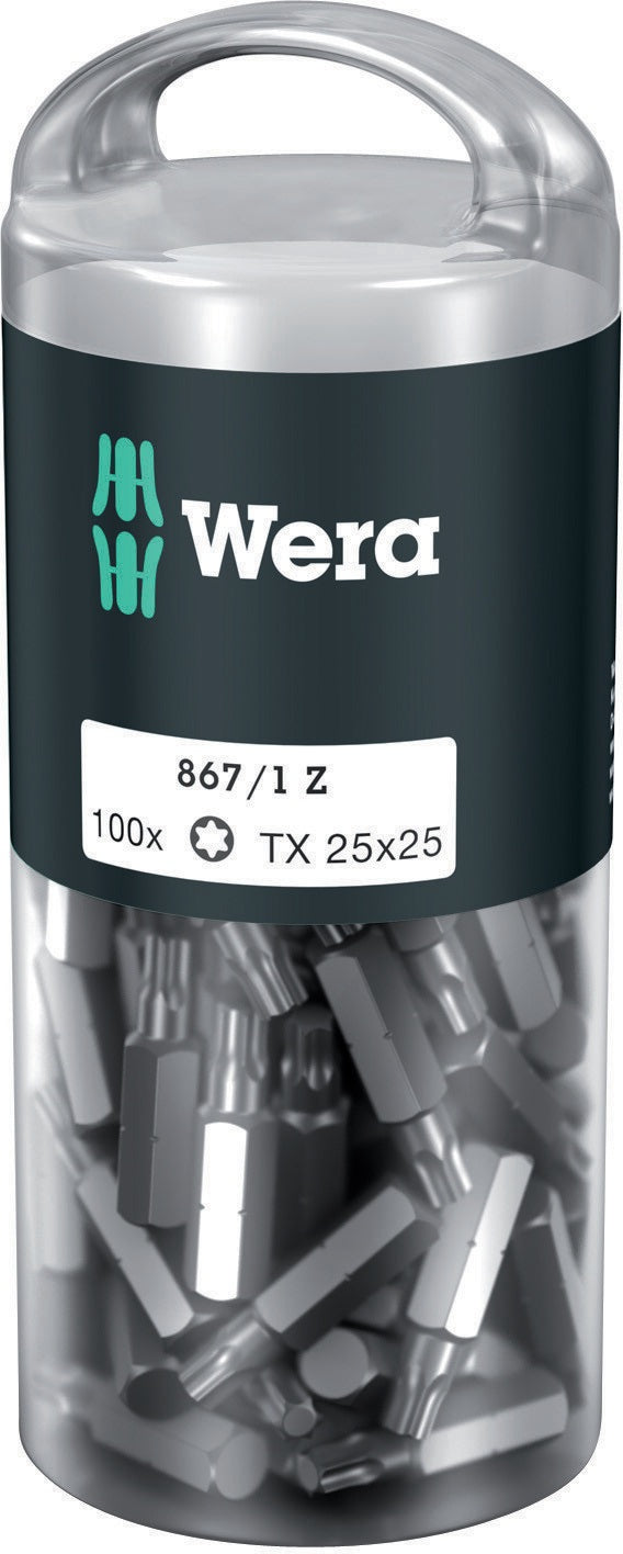 WERA Bitgroßpackung 851/1 Z PH 2, 100 Stück, 1/4 Zoll, 25 mm, DIN ISO 1173