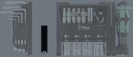 WERA Adapter 9549 für Tool-Check Modular – Starr, 16,5 mm breit, 47 mm hoch