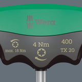 WERA Drehmomentschraubendreher 400 TX TX 20 4 Nm fest eingestellt mit Quergriff