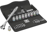 WERA Steckschlüsselsatz Zyklop Metal 28-tlg. 1/2 Zoll SW 10-19 mm mit 76 Zähnen