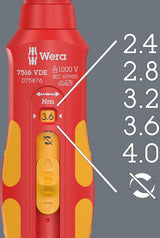 WERA Drehmomentschraubendreher 7508 VDE Kraftform Safe-Torque Speed 9 mm mit 5 Drehmomentstufen
