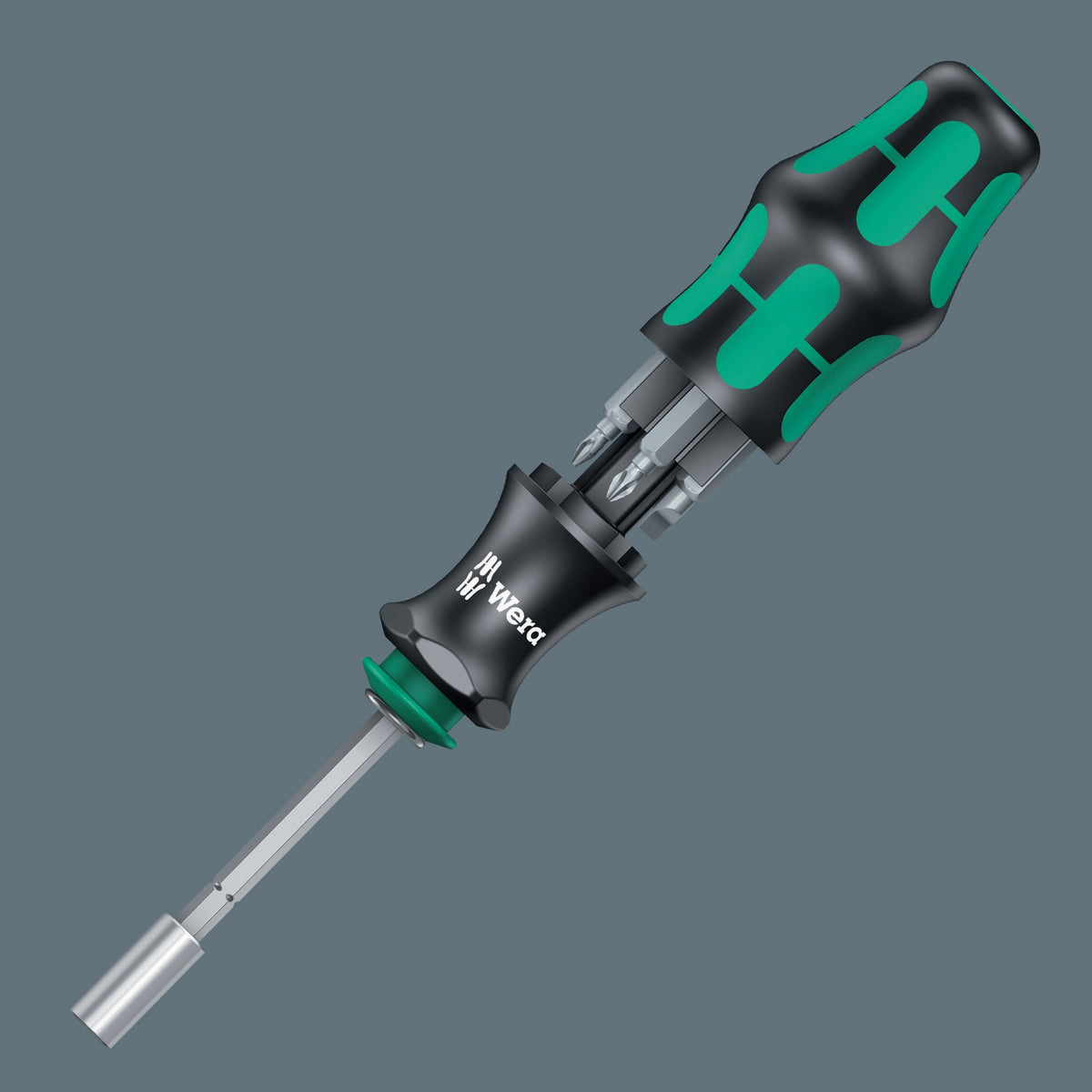 WERA Magazinbithalter KK 28 8-teilig Schlitz/PH/PZD mit integriertem Magazin und Teleskopklinge