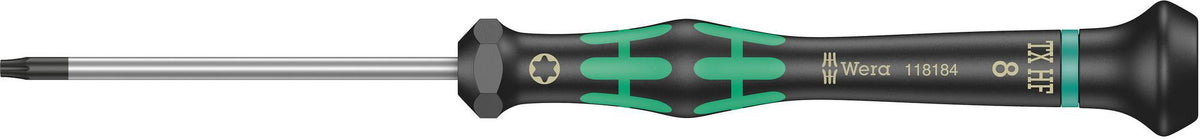 WERA Elektronikerschraubendreher 2067 TORX HF TX 8 mit Haltefunktion, 60 mm Klinge