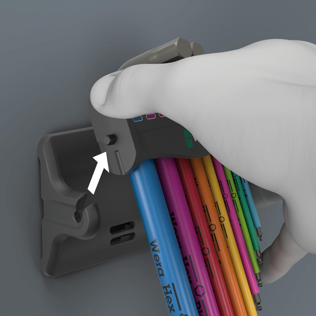 WERA Winkelschraubendrehersatz 950/9 Hex-Plus Multicolour 3, 10-teilig metrisch mit Rack und Magnetisierer