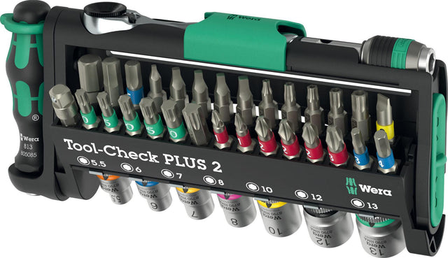 WERA Tool Check Plus 2 Bit- und Steckschlüsselset 39-teilig mit Bit-Ratsche