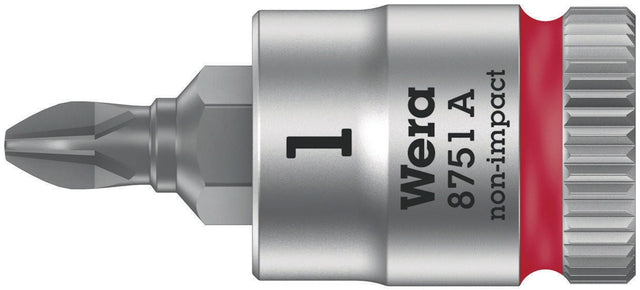 WERA Schraubendrehereinsatz 8751 A Phillips PH 1, 1/4 Zoll, Länge 28 mm, Take it easy
