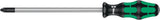 WERA Schraubendreher 355 PZ PZD 0 mit 2K-Kraftform-Griff und Rundklinge, 60 mm