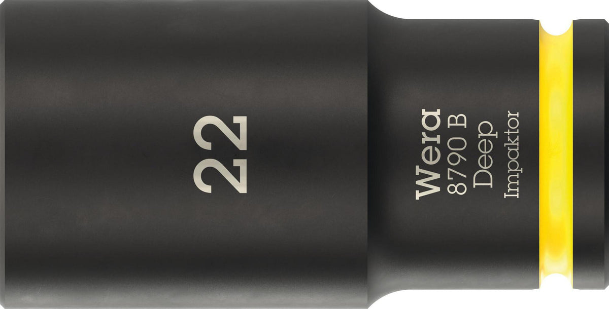 WERA Steckschlüsseleinsatz 8790 B Impaktor Deep 3/8 Zoll, 1 Zoll, 63 mm – Schlagschrauberfest