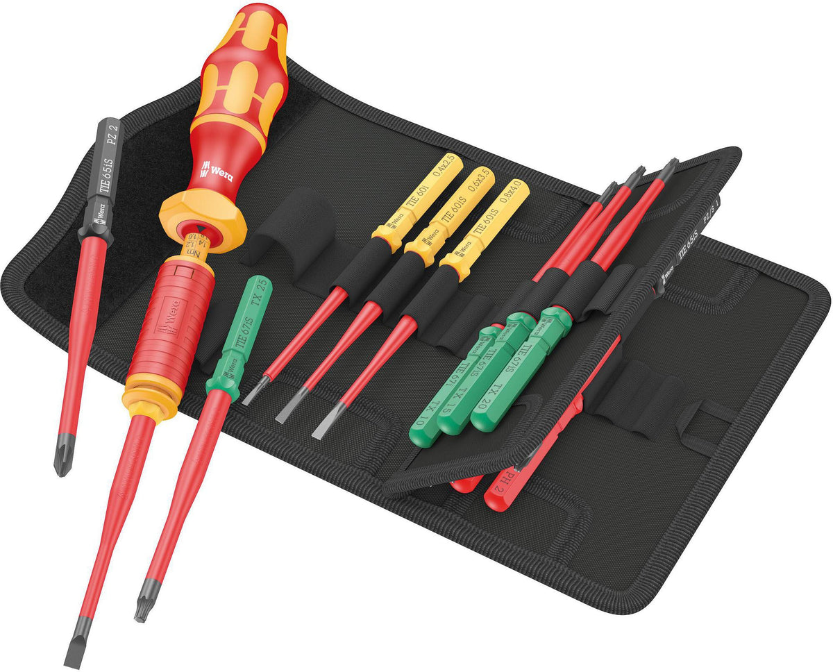 WERA Drehmomentschraubendrehersatz 15tlg. VDE Schlitz/PH/PZ/PZS/TX mit einstellbarem Drehmoment