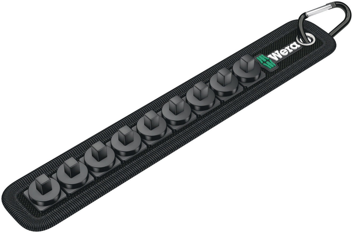 Wera Textilgurt Belt A 9teilig für 1/4" Nüsse mit Klettstreifen und Karabinerhaken