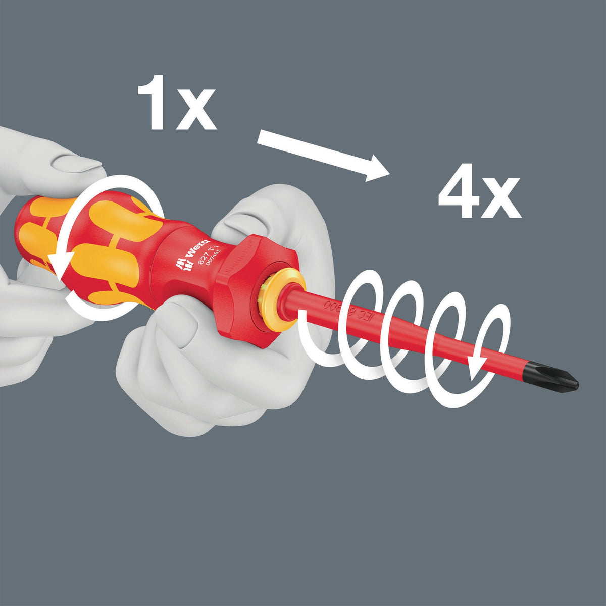 WERA Schraubendrehersatz 16-tlg. Kraftform Kompakt Turbo i 1 mit zuschaltbarem Planetengetriebe