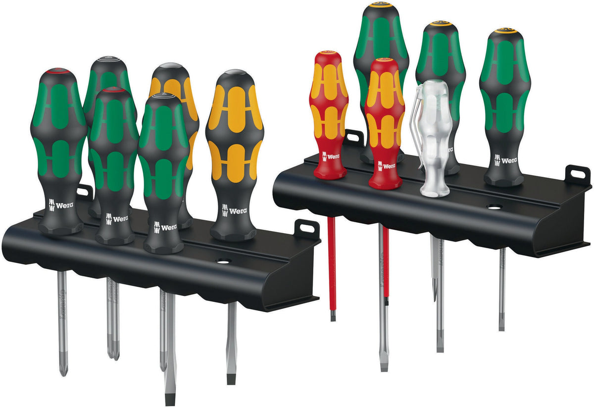 WERA Schraubendrehersatz Kraftform XXL 2 12-tlg. Schlitz/PH/PZD/TX mit Wandhaltern