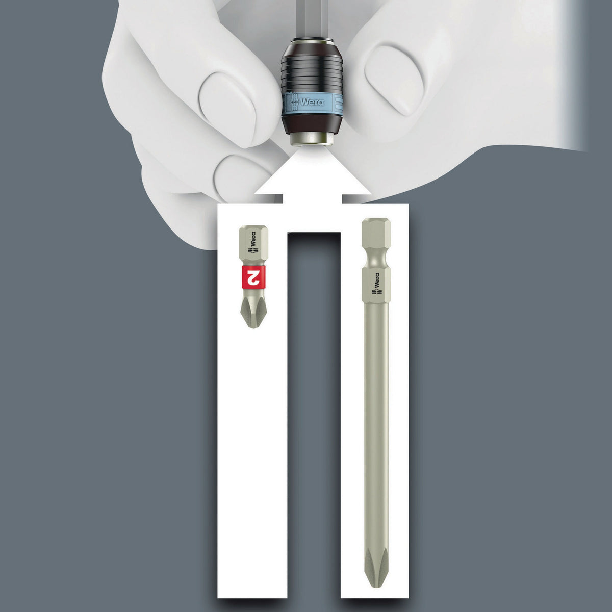 WERA Edelstahlbitsortiment BC 10 Stainless 10-tlg. mit Rapidaptor Bithalter