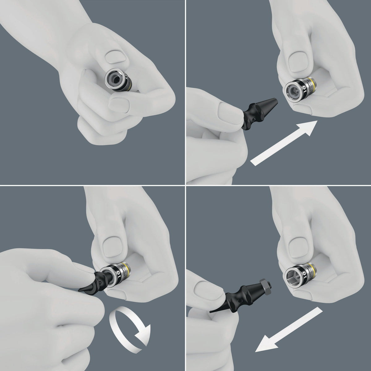 WERA Steckschlüsselsatz Belt 1 10-teilig 1/4 Zoll 4-13 mm für Außensechskant